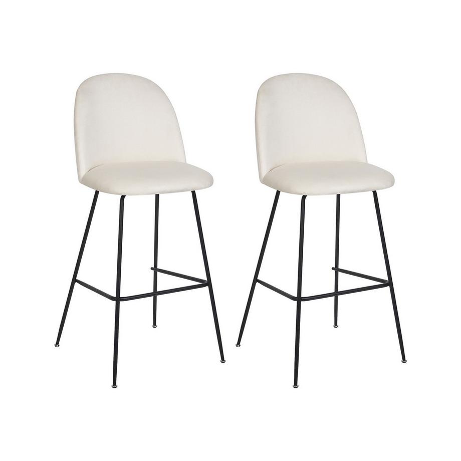 Lot de 2 chaises de bar en Velours  ARCOLA