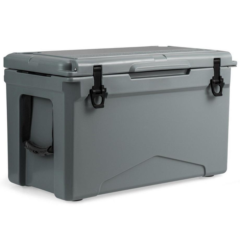 Northix  47L Isolierbox Kühlbox tragbar Wärmebehälter mit Flaschenöffner und Abflusssystem 69 x 37 x 42 cm Grau 