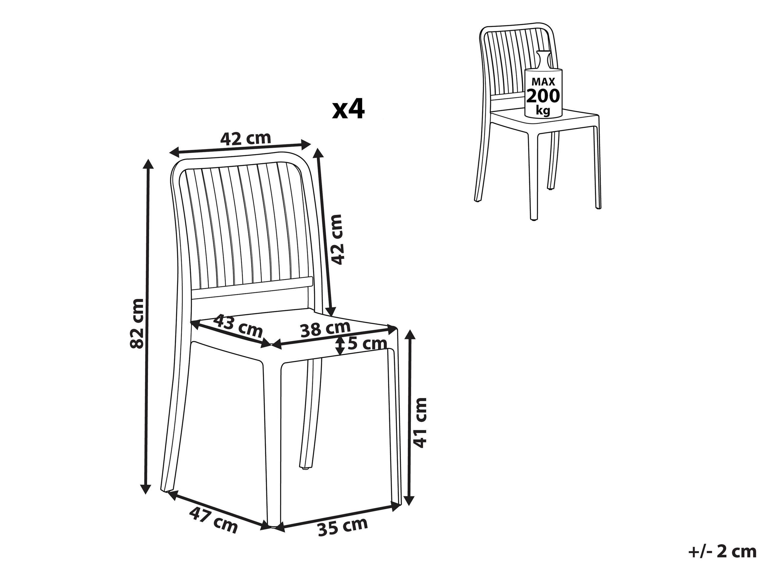 Beliani Lot de 4 chaises en Matière synthétique Moderne SERSALE  