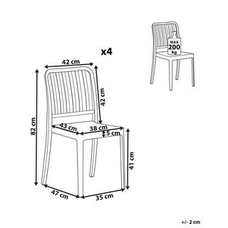 Beliani Gartenstuhl 4er Set aus Kunststoff Modern SERSALE  