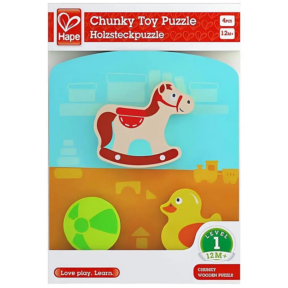 Hape  Puzzle Holzsteckpuzzle Spielzimmer (4Teile) 