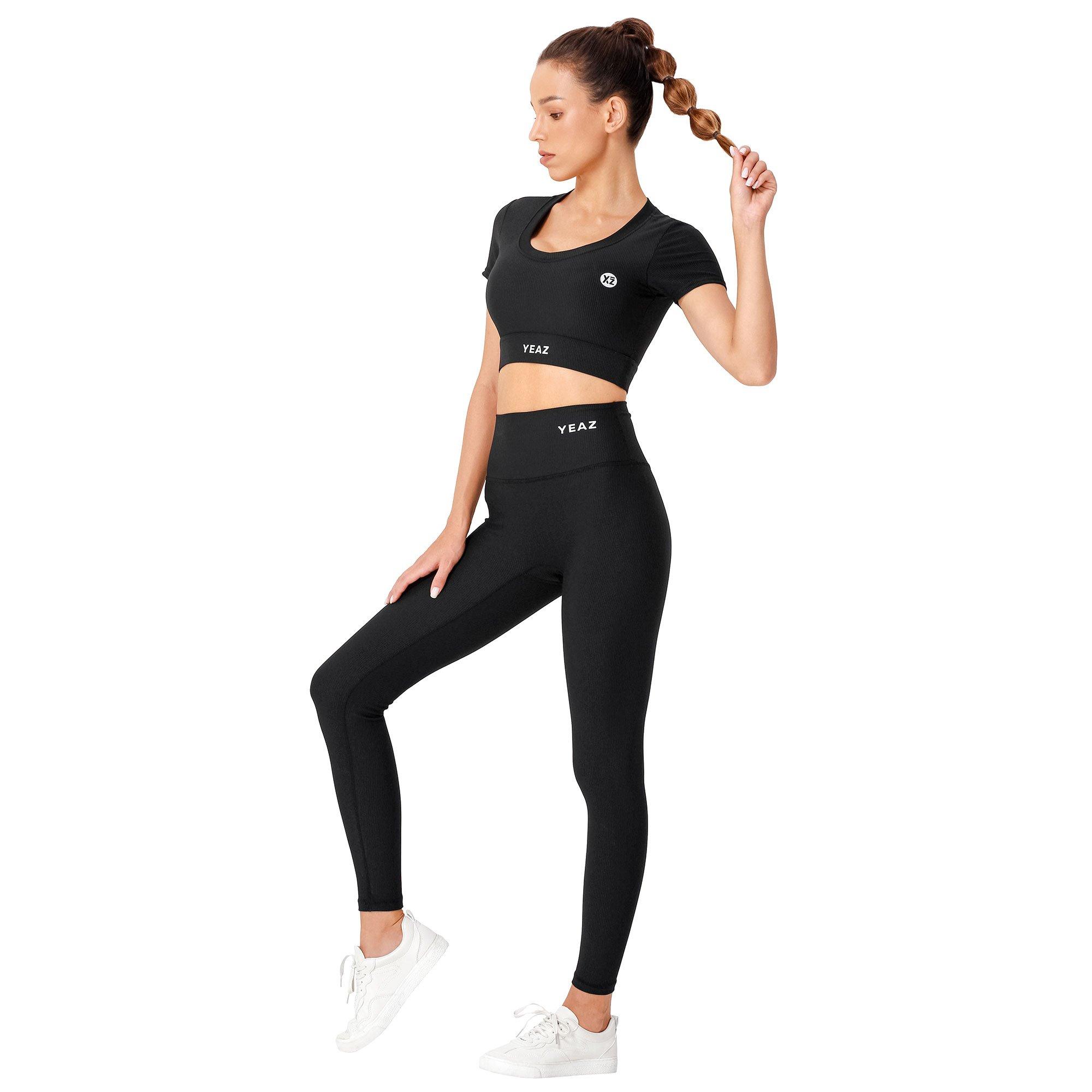 YEAZ  CLUB LEVEL SET Top + leggings - Black Magic 