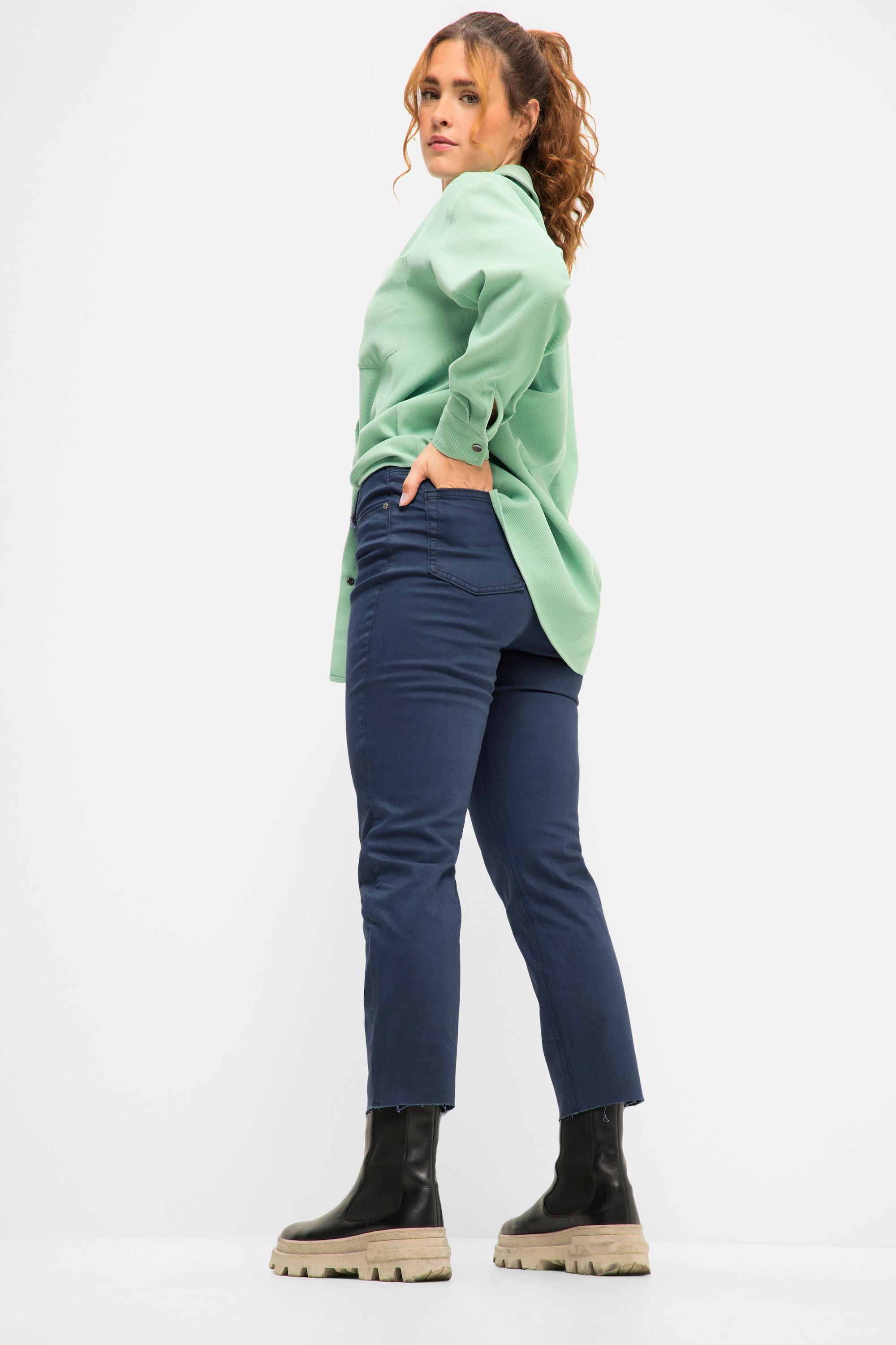 Studio Untold  7/8-Mom-Jeans, Wide Legs, cutted Saum, 5-Pocket 