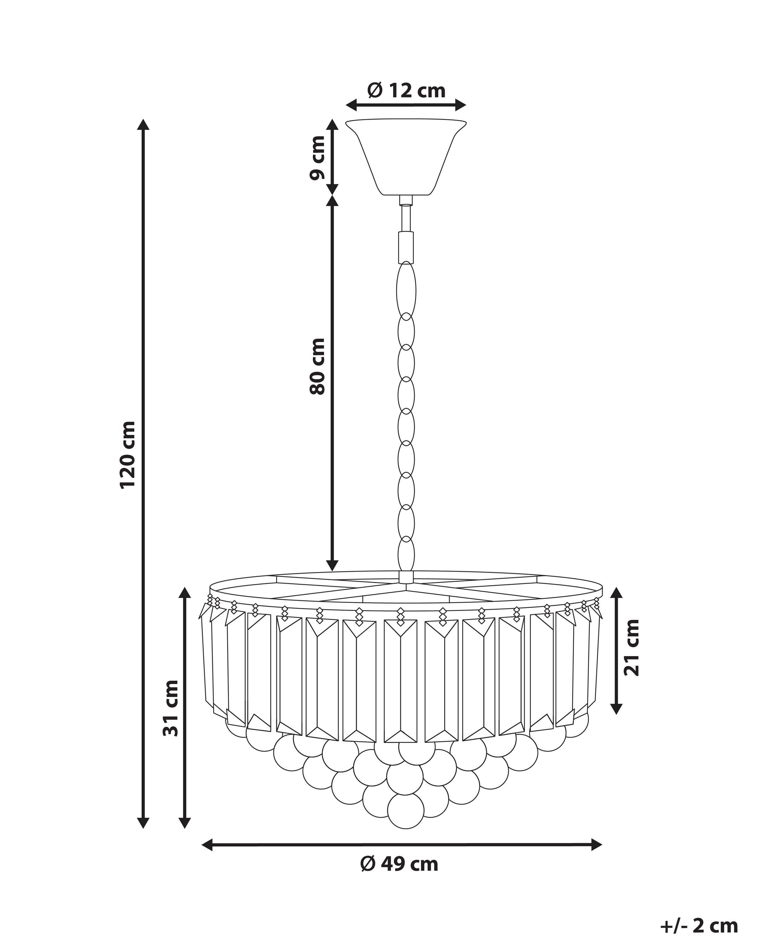 Beliani Lampe suspension en Cristal Glamour ACHEIRO  