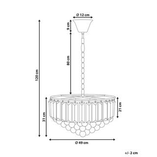 Beliani Lampe suspension en Cristal Glamour ACHEIRO  