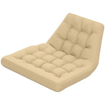 Cuscino per sedile, cuscino per sedia 120x100 cm con schienale, fodera per cuscino spessa 8 cm, cuscino per sedile idrorepellente per sedie a dondolo e cestini sospesi, beige