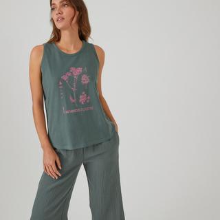 La Redoute Collections  Ärmelloser Pyjama mit Hose aus Baumwoll-Musselin 