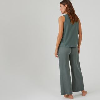 La Redoute Collections  Ärmelloser Pyjama mit Hose aus Baumwoll-Musselin 