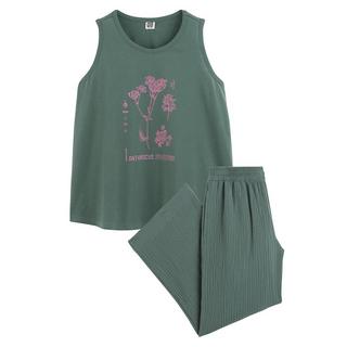 La Redoute Collections  Ärmelloser Pyjama mit Hose aus Baumwoll-Musselin 