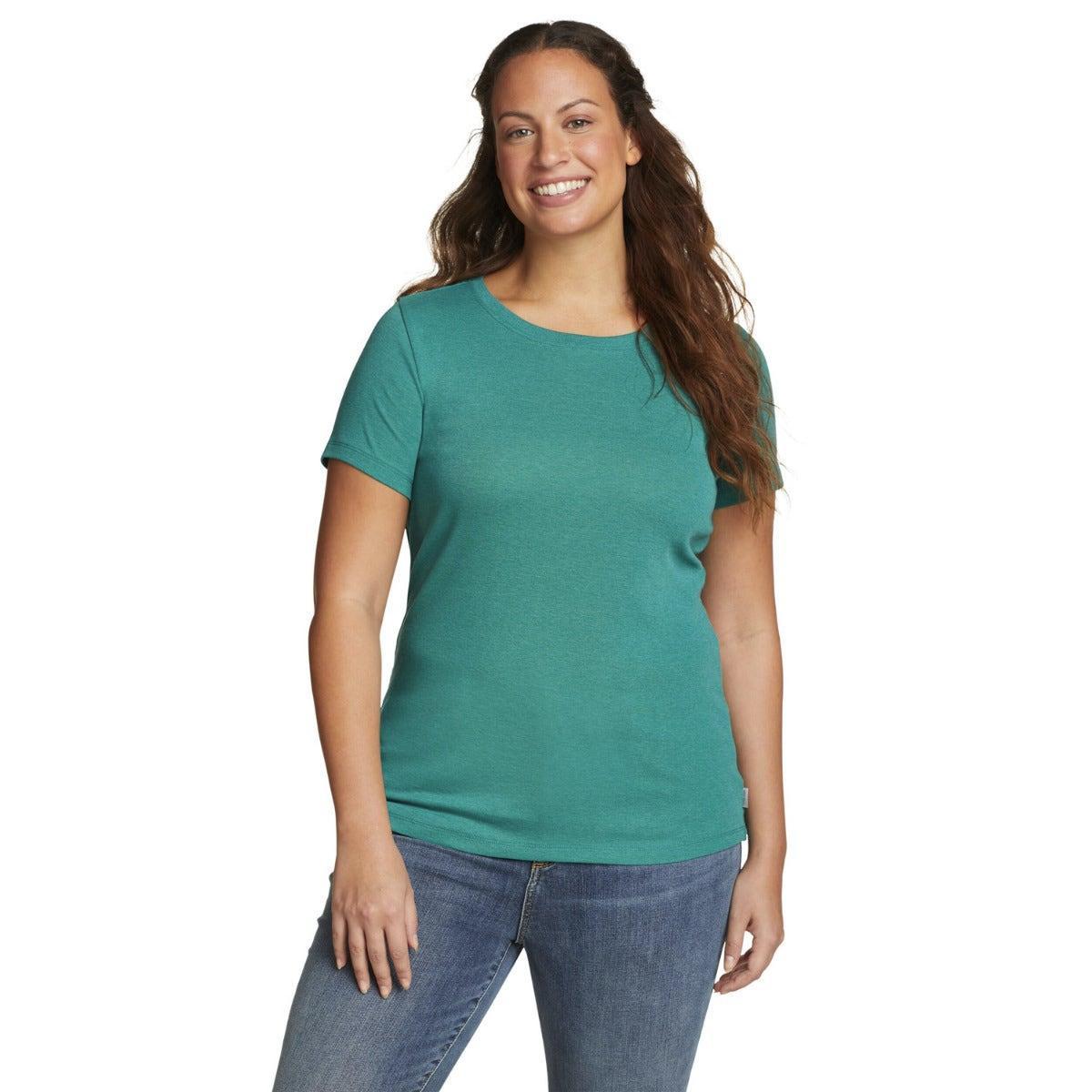 Image of Favorite Tshirt Rundhalsausschnitt Damen Türkisblau M