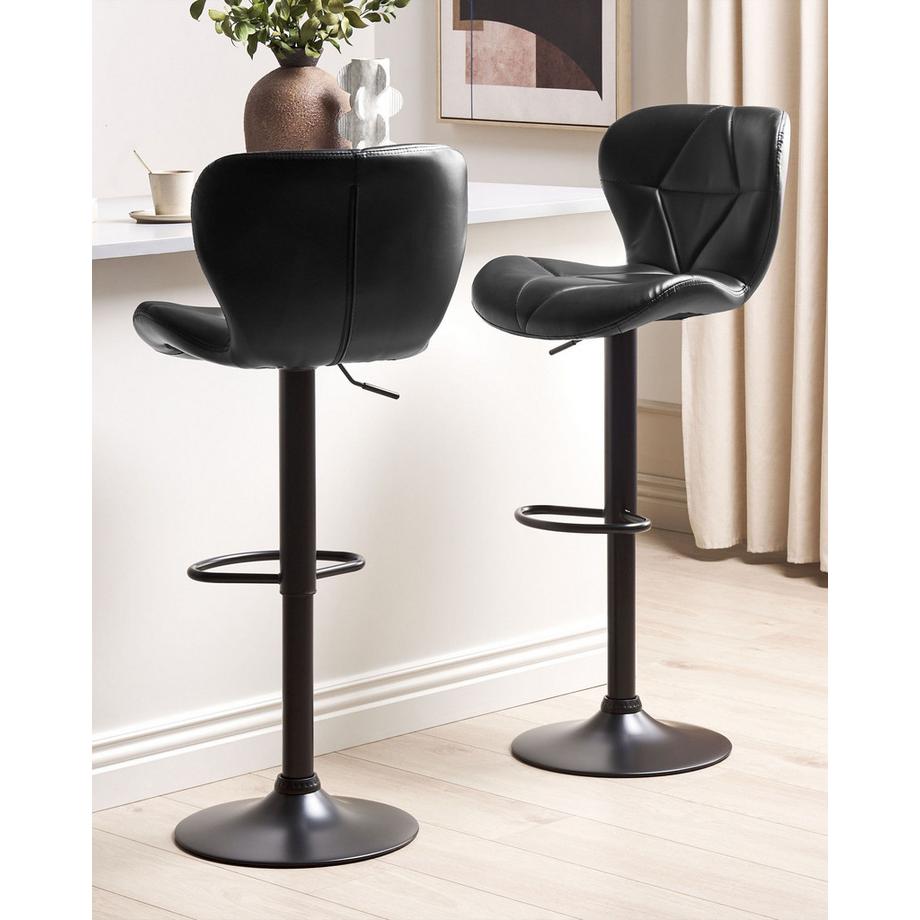 Beliani Set mit 2 Barstühlen aus Kunstleder Retro VALETTA  