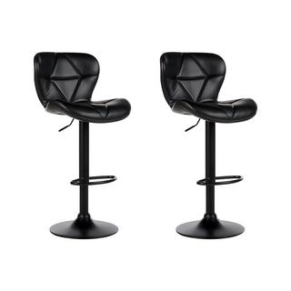 Beliani Set di 2 sedie alte en Pelle sintetica Retrò VALETTA  