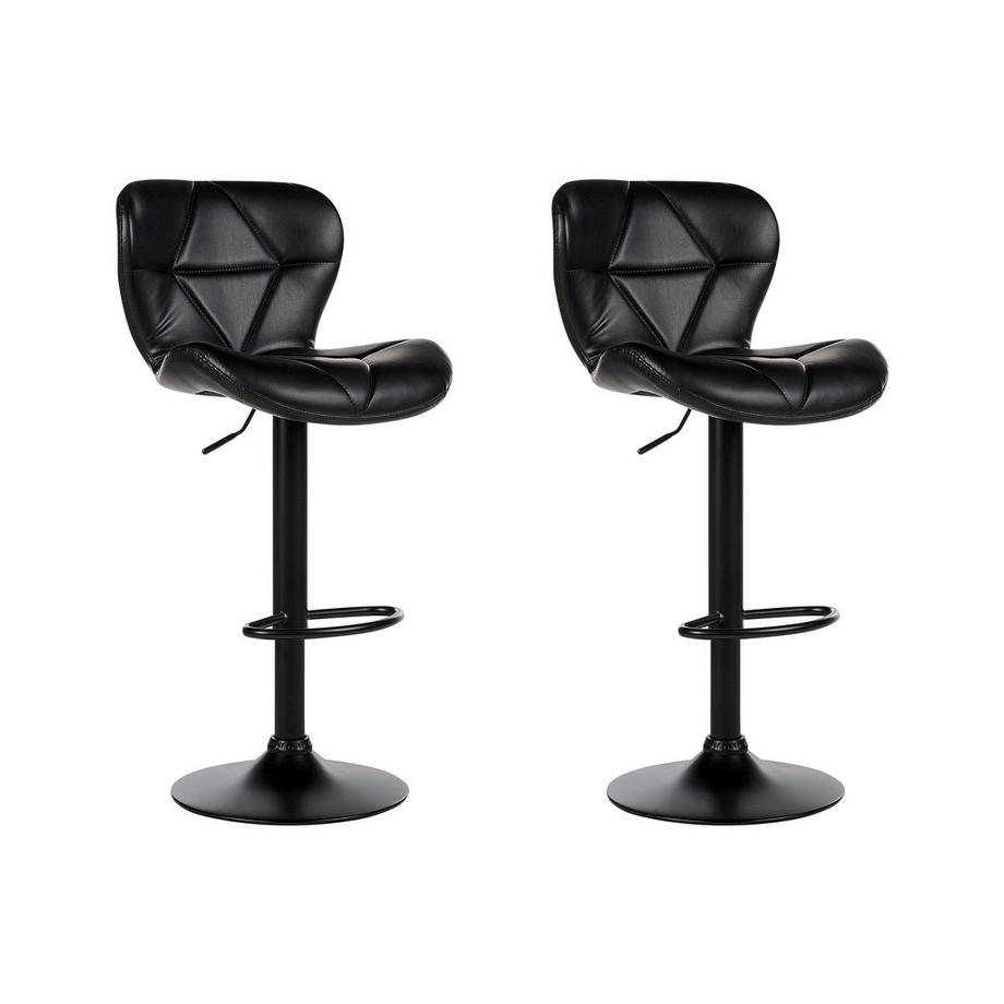 Beliani Set mit 2 Barstühlen aus Kunstleder Retro VALETTA  