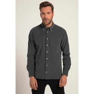 JP1880  Chemise en velours côtelé. Manches longues et col à pointes boutonnées. Coupe Modern Fit. Jusqu'au 8 XL. 