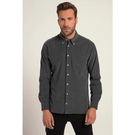 JP1880  Chemise en velours côtelé. Manches longues et col à pointes boutonnées. Coupe Modern Fit. Jusqu'au 8 XL. 