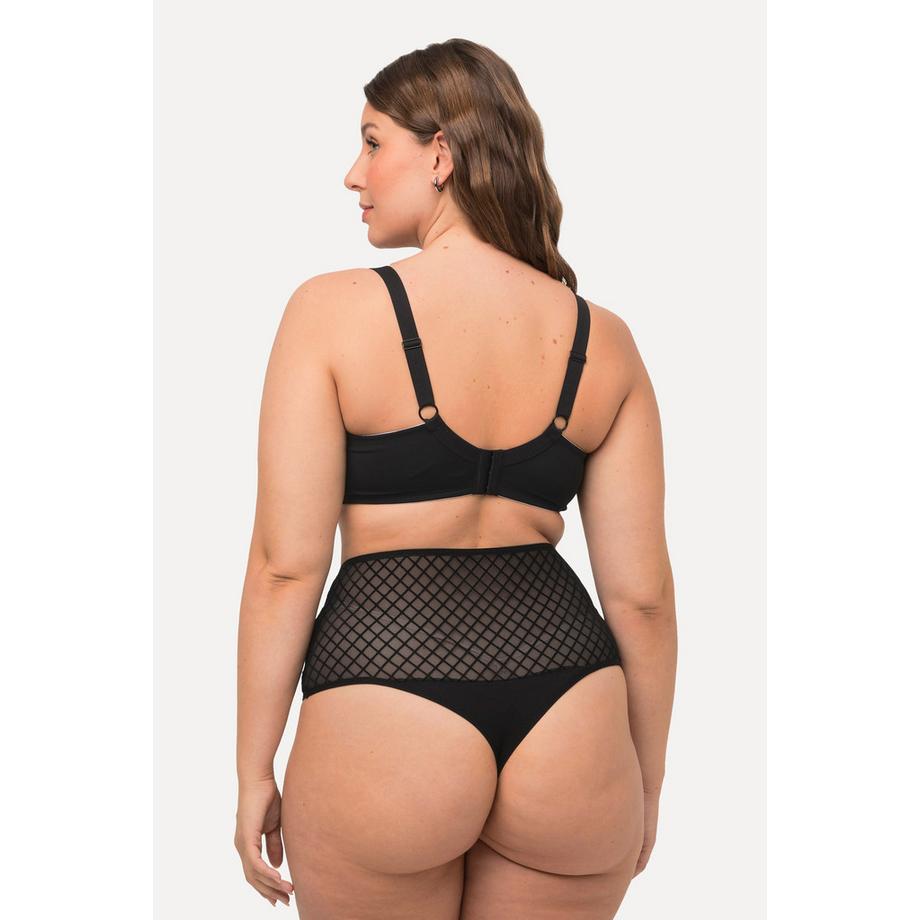Ulla Popken Reggiseno con ferretto quadri vellutati mesh coppe morbide  
