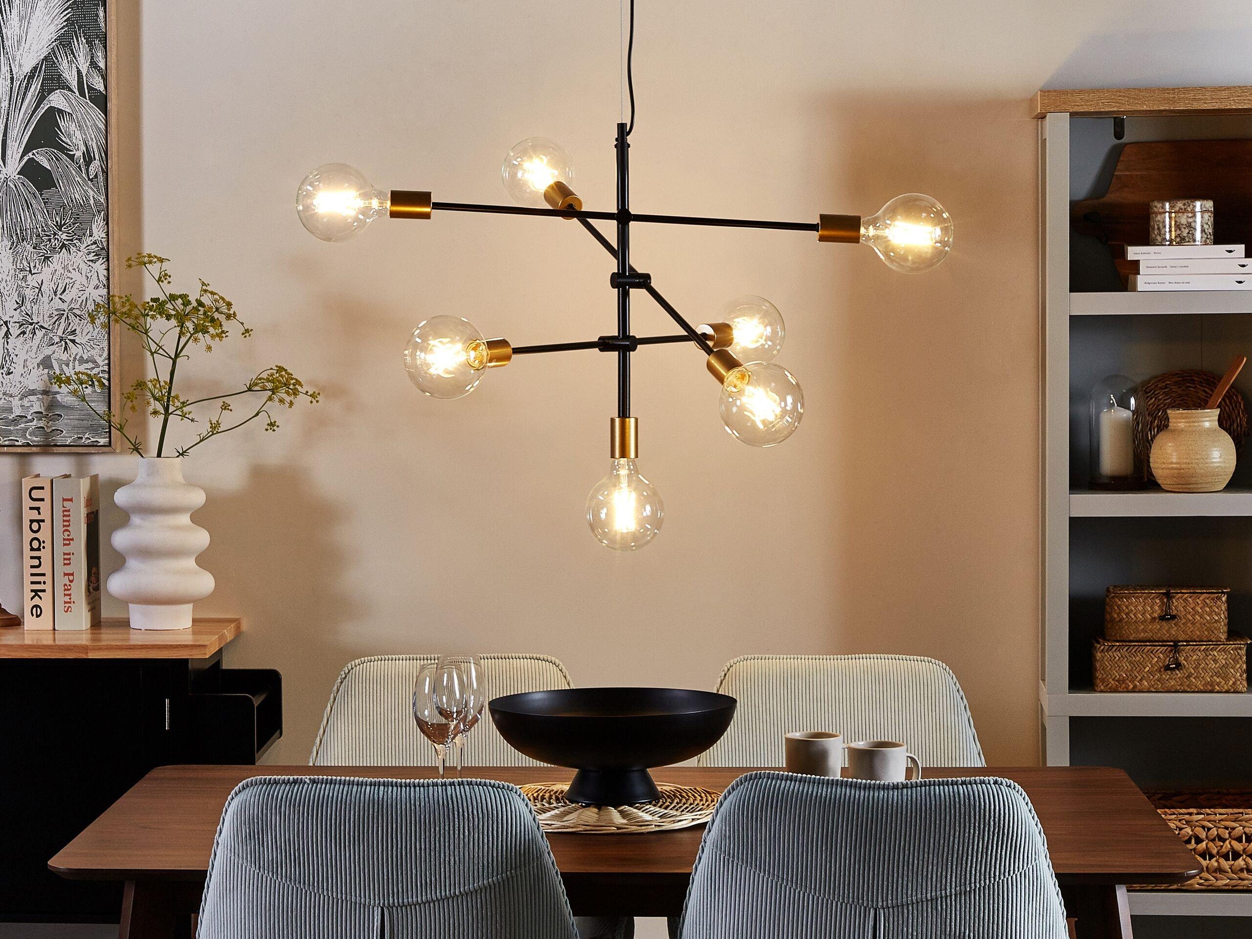 Beliani Lampe suspension en Métal Moderne CREMERA  