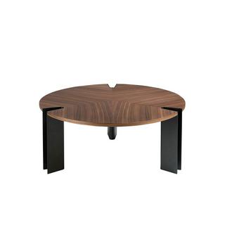 ANGEL CERDA Table basse en noyer et acier noir  