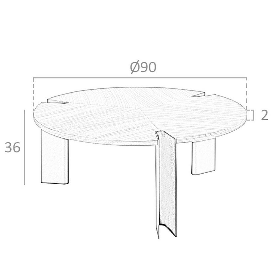 ANGEL CERDA Tavolino rotondo in noce e acciaio nero  