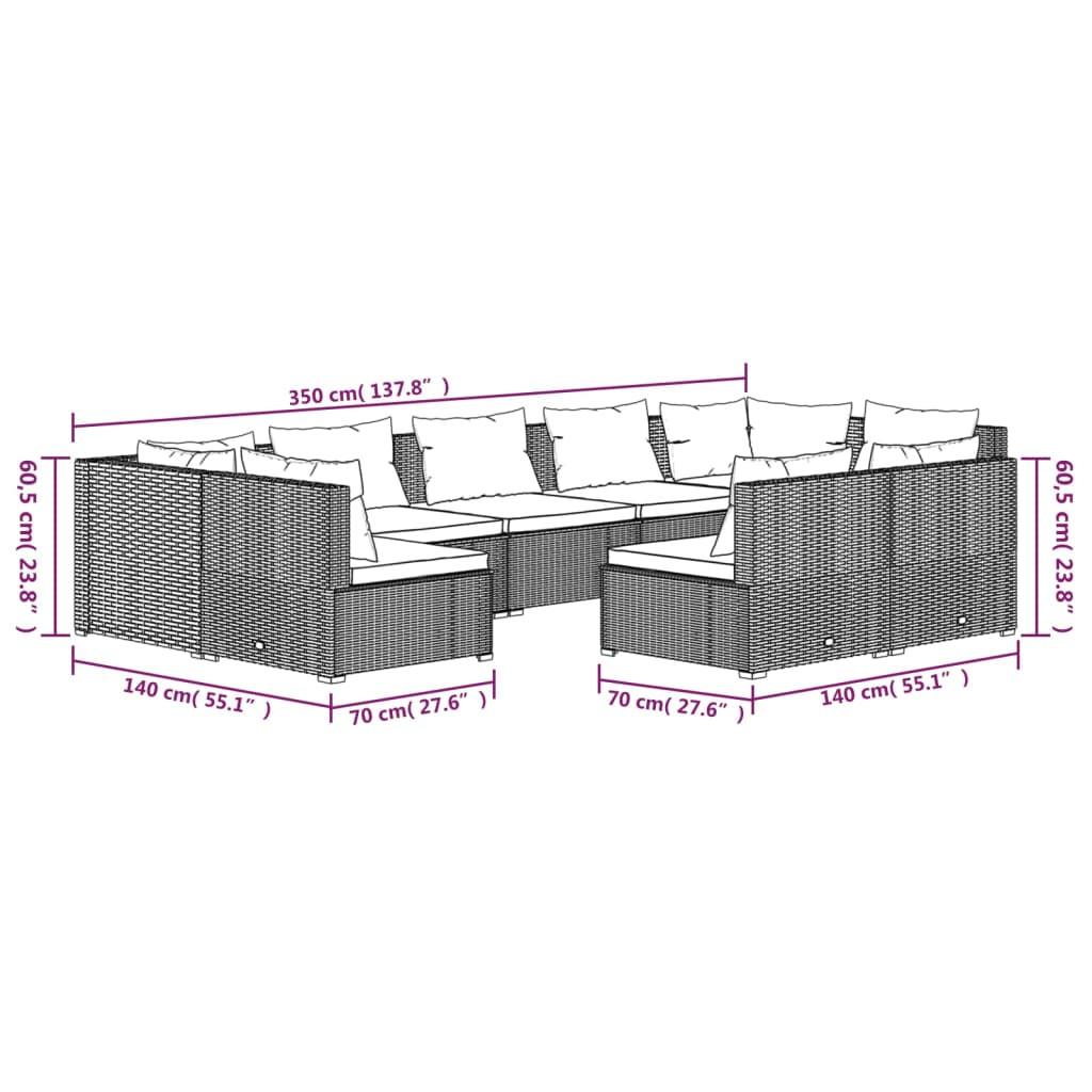 VidaXL Ensemble de meubles de jardin rotin synthétique  