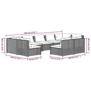 VidaXL Ensemble de meubles de jardin rotin synthétique  