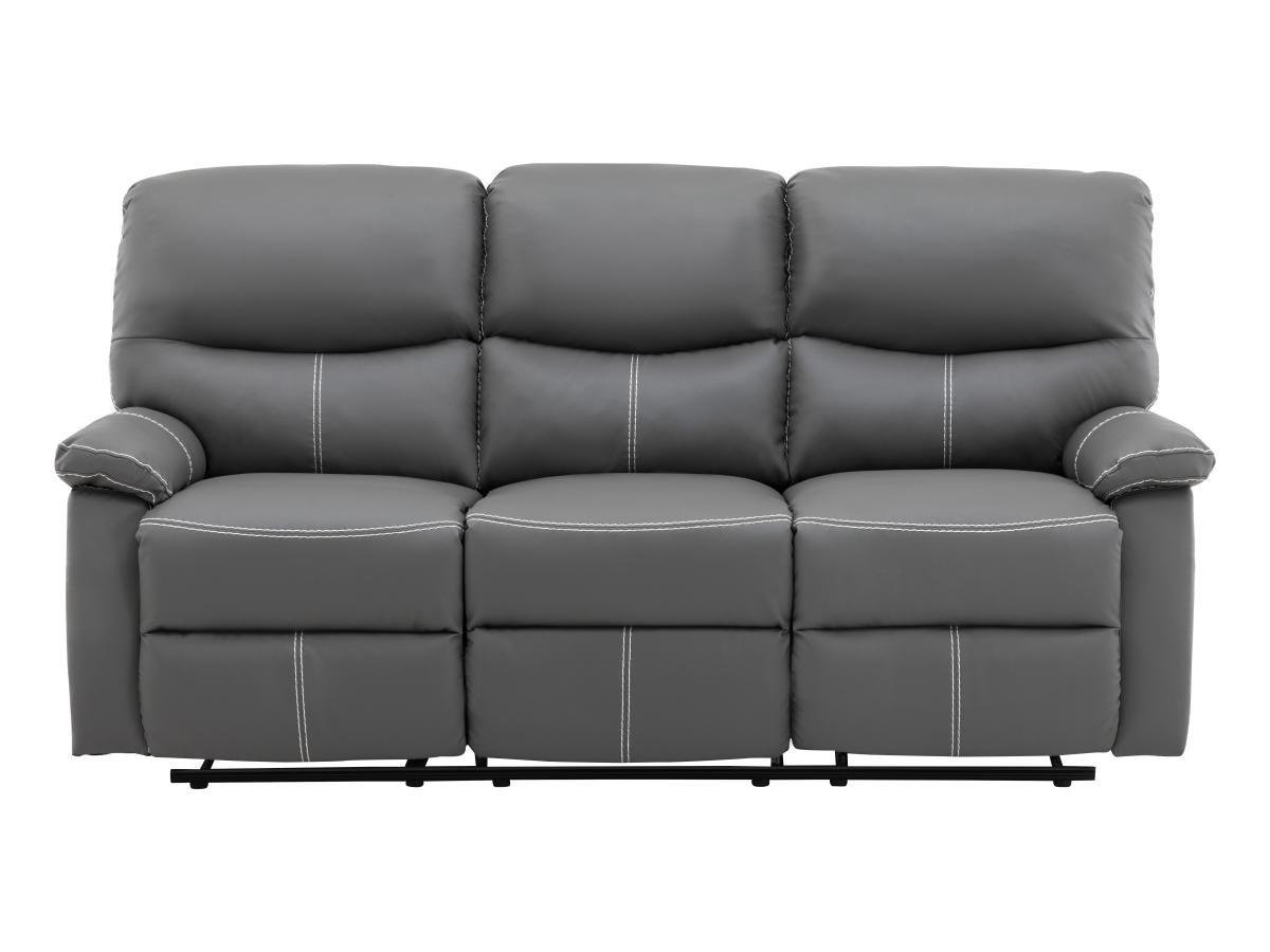 Vente-unique Couchgarnitur Relax 3+2+1 - Kunstleder - Grau - CANBY  