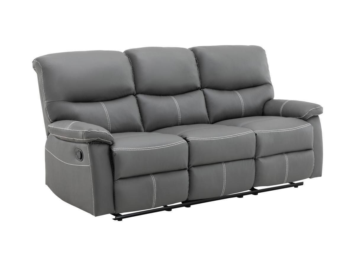 Vente-unique Couchgarnitur Relax 3+2+1 - Kunstleder - Grau - CANBY  