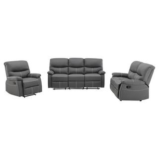 Vente-unique Couchgarnitur Relax 3+2+1 - Kunstleder - Grau - CANBY  