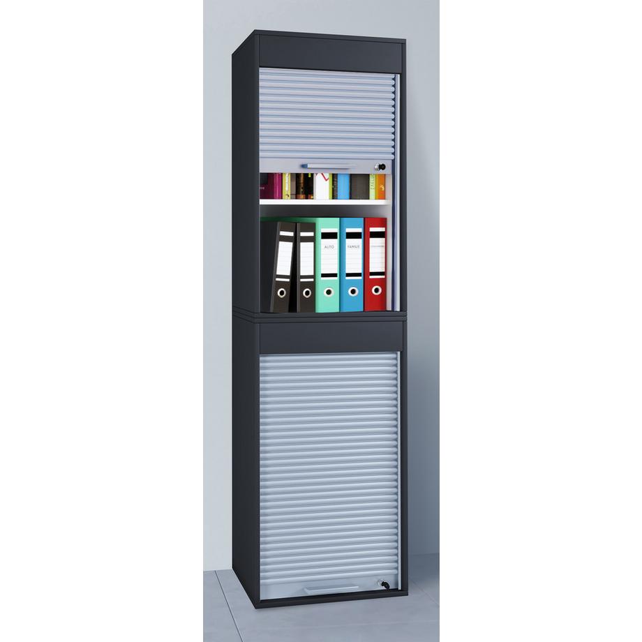 VCM Büroschrank | Aktenschrank mit Rollladen | Maße ca. H. 186 x B. 50 x T. 40 cm – Aktos XL  