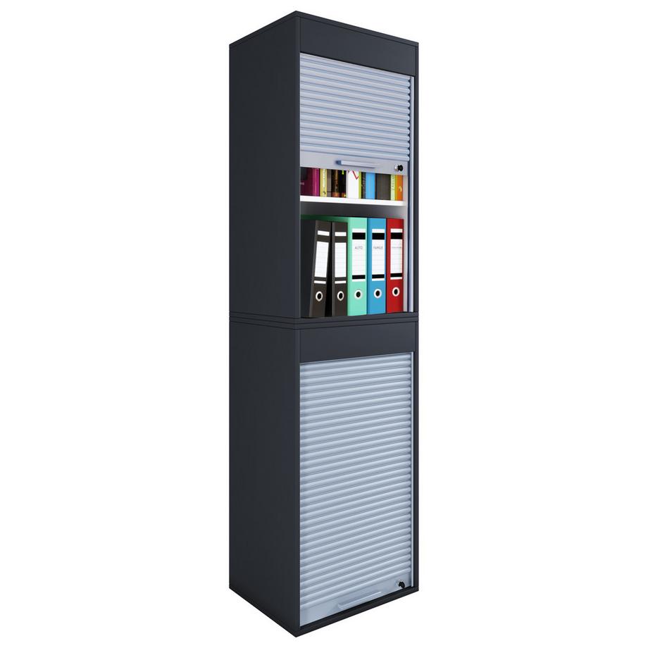 Büroschrank | Aktenschrank mit Rollladen | Maße ca. H. 186 x B. 50 x T. 40 cm – Aktos XL