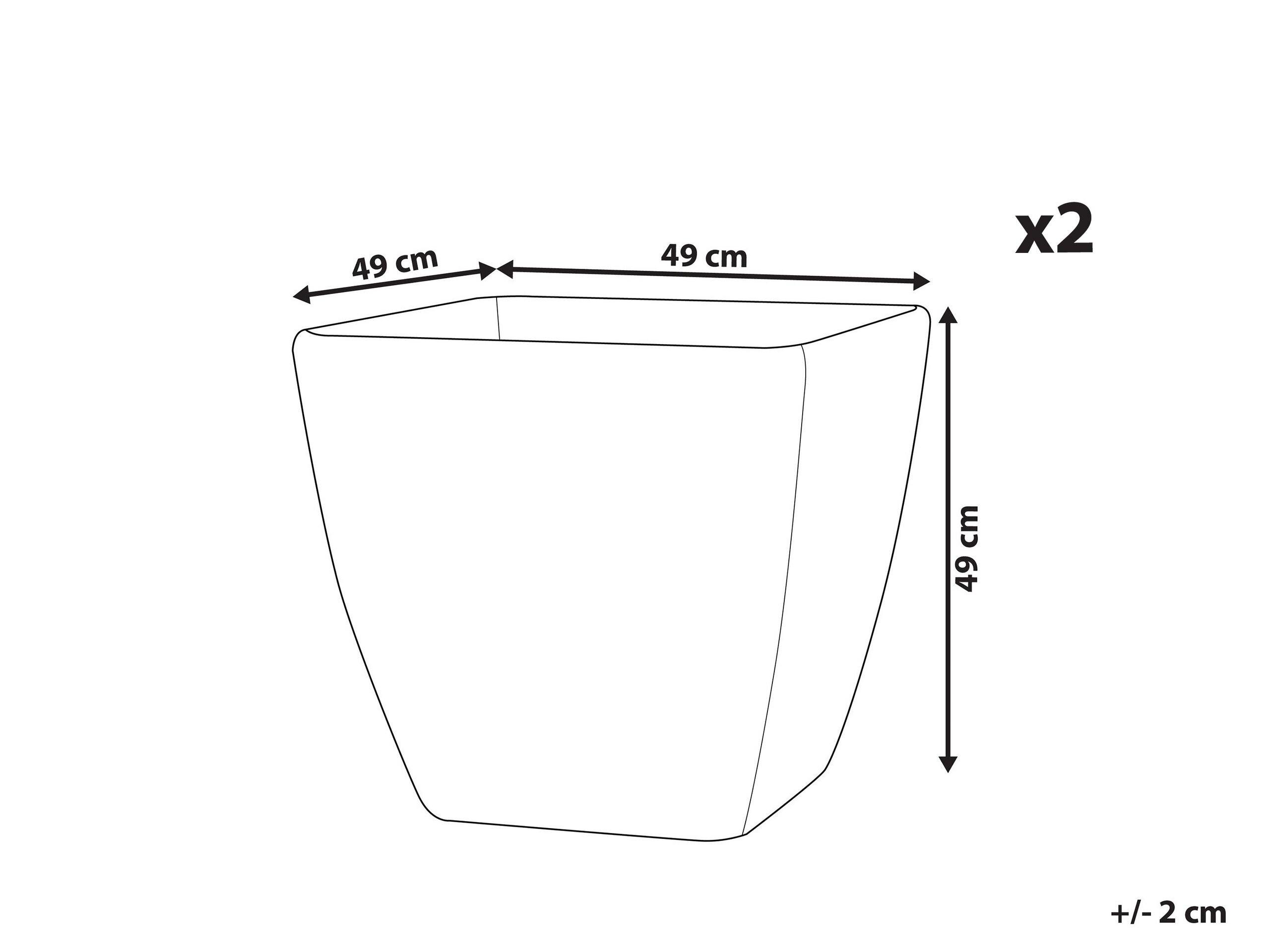 Beliani Lot de 2 pots de fleurs en Mélange de pierre Moderne ZELI  