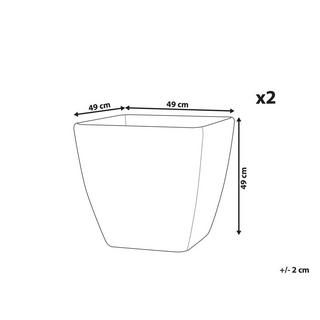 Beliani Lot de 2 pots de fleurs en Mélange de pierre Moderne ZELI  