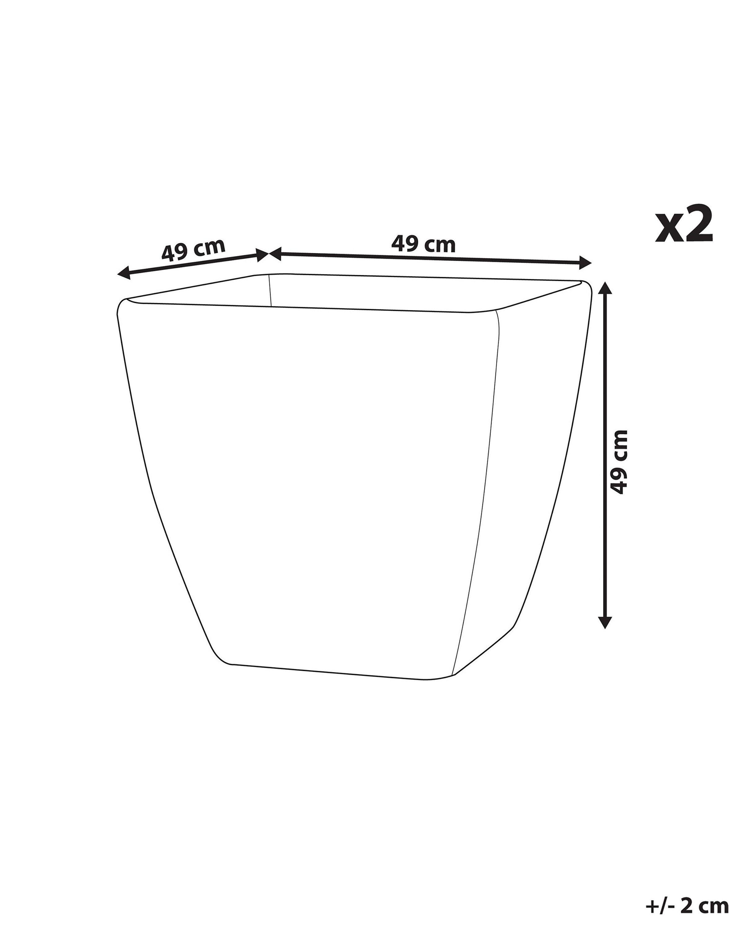 Beliani Lot de 2 pots de fleurs en Mélange de pierre Industriel ZELI  