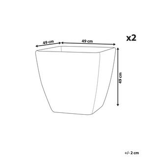 Beliani Lot de 2 pots de fleurs en Mélange de pierre Industriel ZELI  