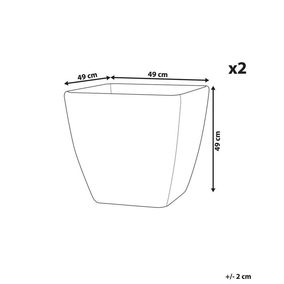 Beliani Set di 2 vasi per piante en Fibra d'argilla Industriale ZELI  