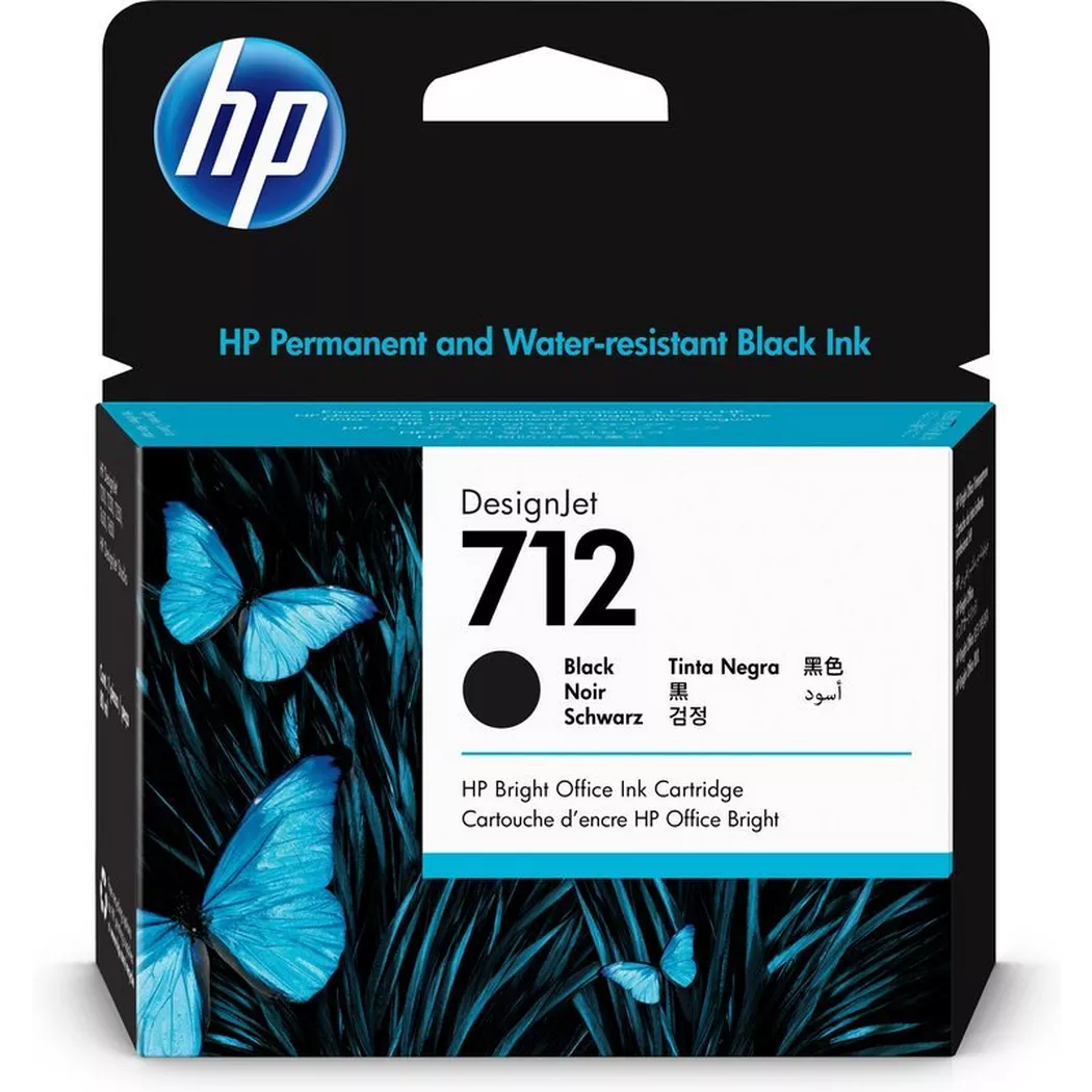 Hewlett-Packard – HP Tintenpatrone 712 black 3ED71A DesignJet T230/250/630 80ml, Schwarz, One Size