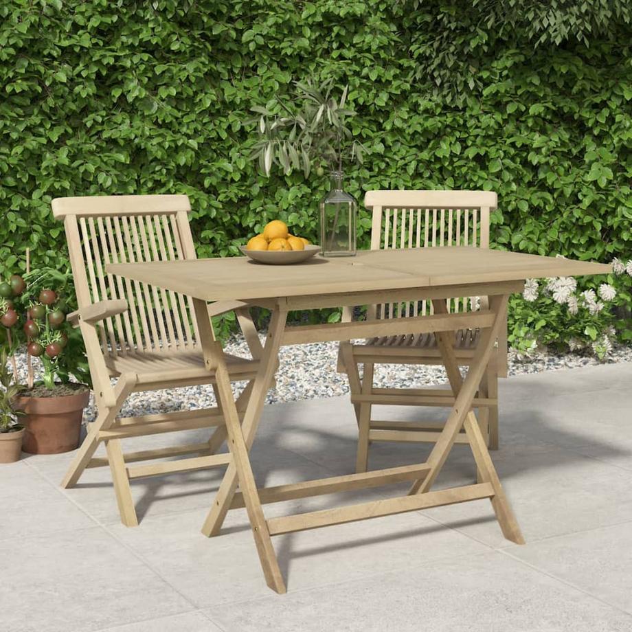 VidaXL Table de jardin pliante bois  