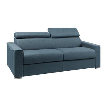 Schlafsofa 4-Sitzer - Liegefläche mit Lattenrost: 160 cm - Matratze: 22 cm mit Memory Schaum - Stoff - Blau - VIZIR