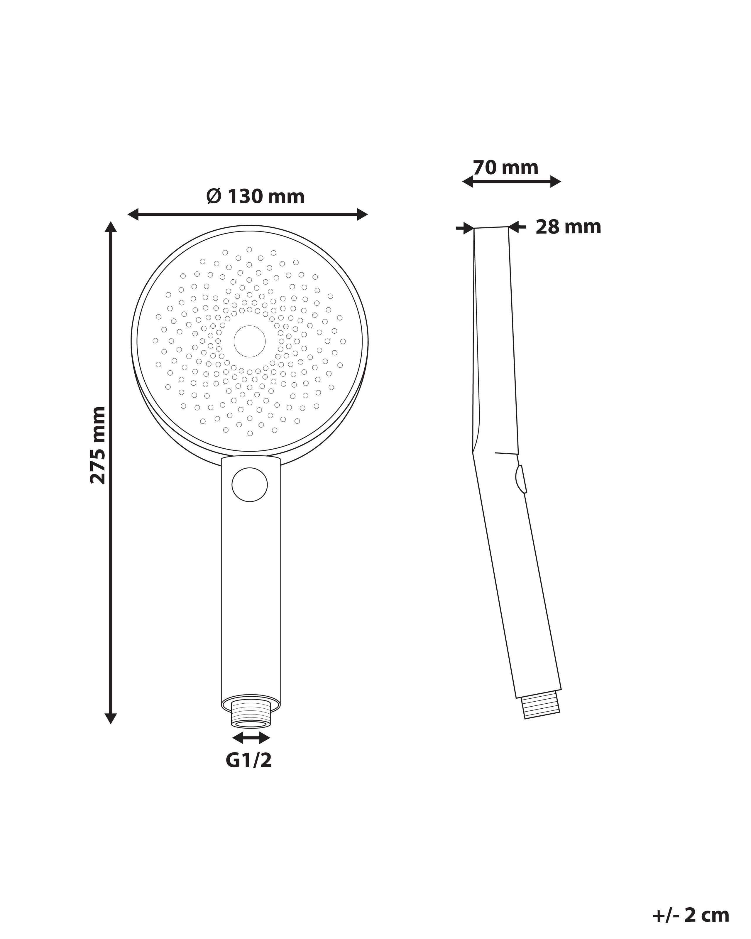 Beliani Duschkopf mit Schlauch aus ABS (robuster Kunststoff) Klassisch UYUCA  