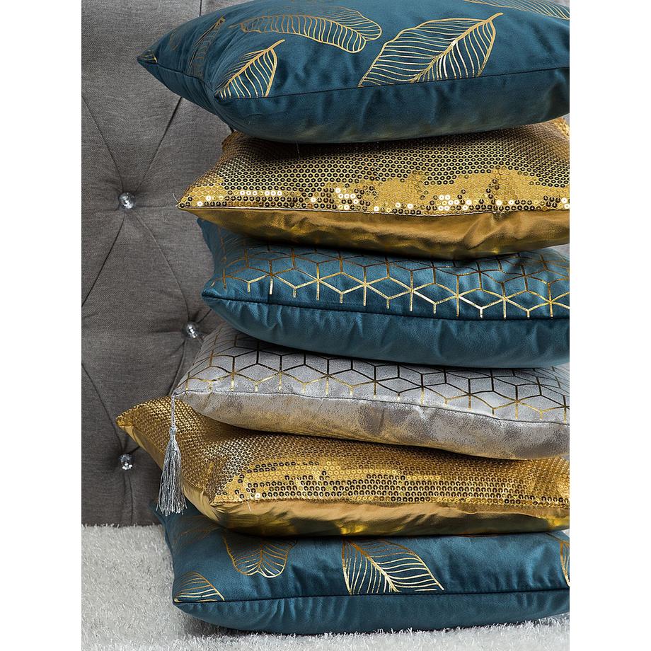 Beliani Dekokissen 2er Set aus Samtstoff Modern CELOSIA  