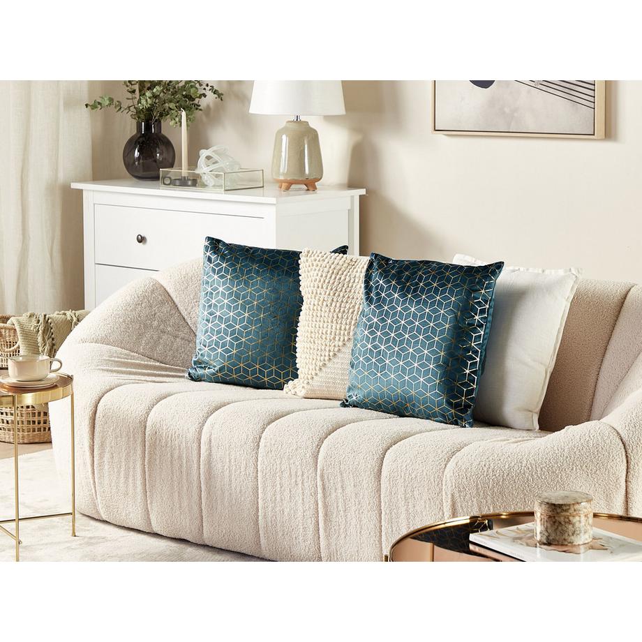 Beliani Dekokissen 2er Set aus Samtstoff Modern CELOSIA  