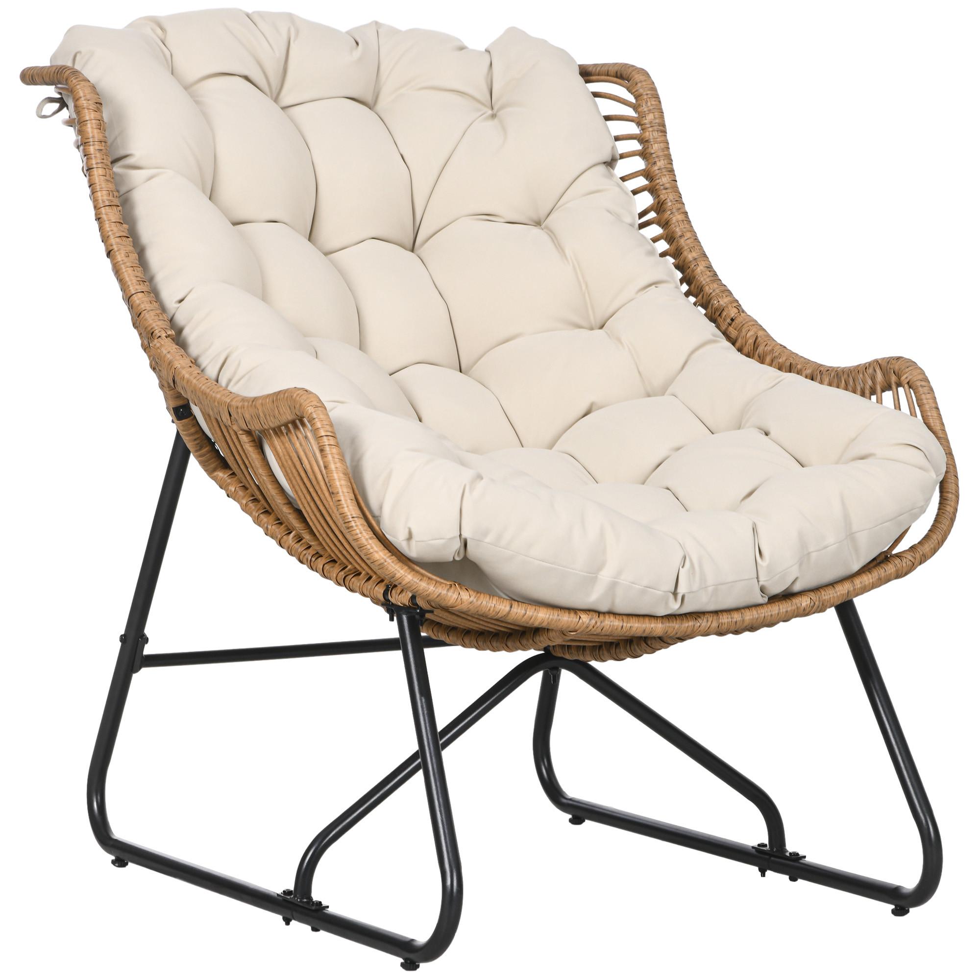 Outsunny Fauteuil de jardin avec coussin  