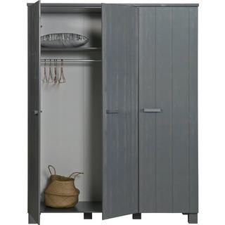 mutoni Armoire Dennis 3 portes pin gris acier  