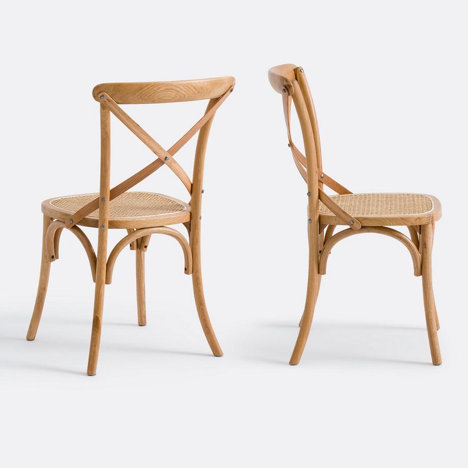 La Redoute Intérieurs Lot de 2 chaises chêne et cannage Cedak  