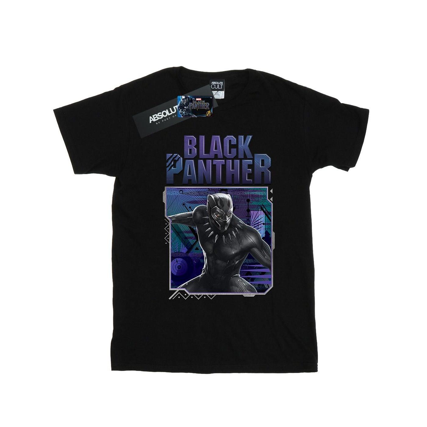 Image of Black Panther Tech Badge Tshirt Damen Schwarz 3XL