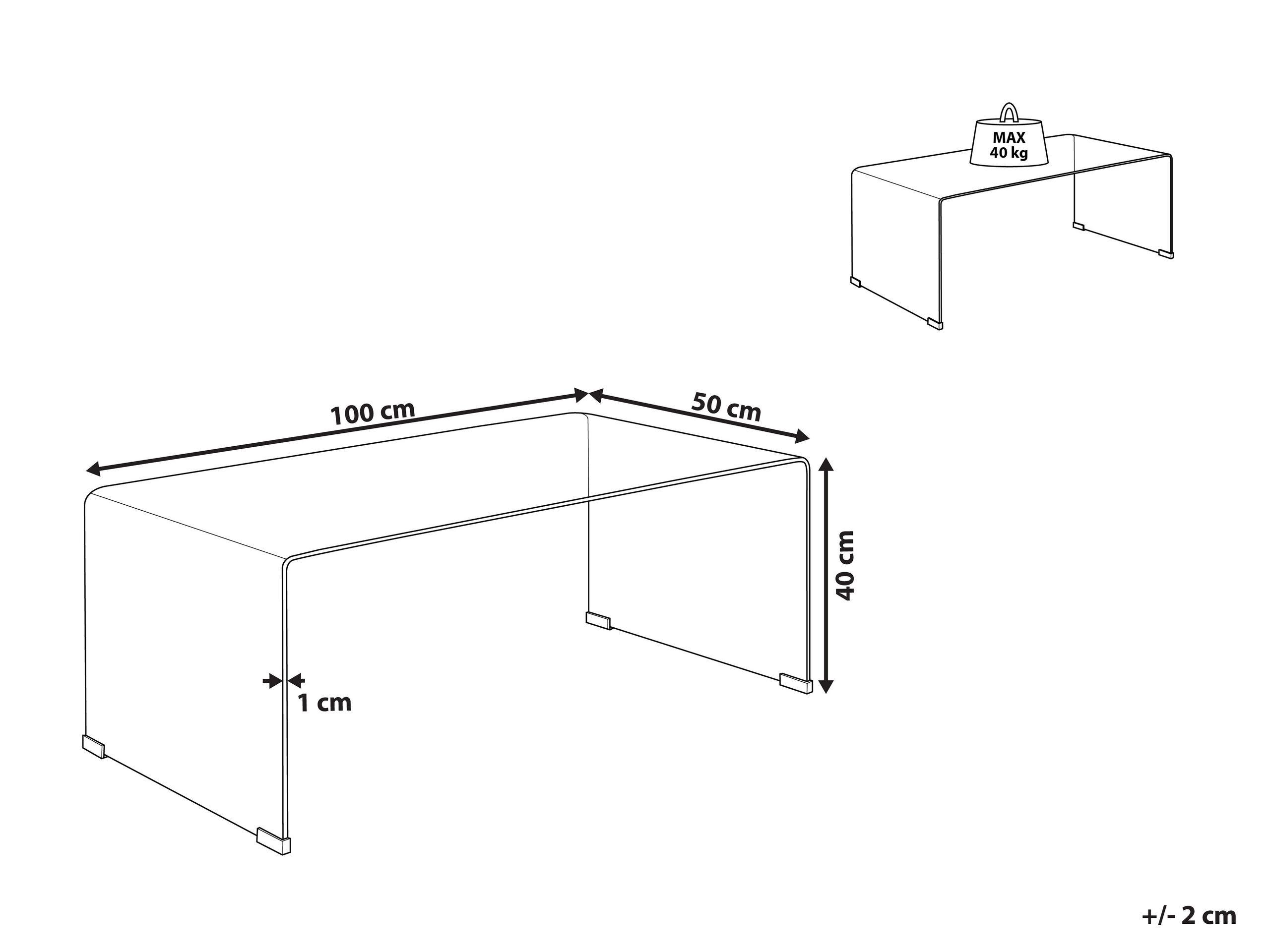 Beliani Couchtisch aus Sicherheitsglas Modern KENDALL  