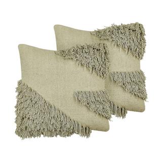 Beliani Lot de 2 coussins en Coton Boho SOURWOOD  