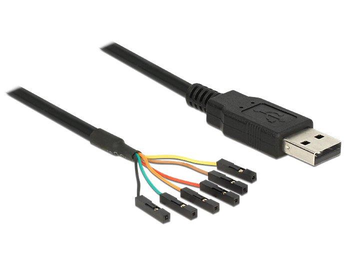 DeLock  1.8m USB2.0-A/TTL 6-p USB Kabel 1,8 m USB A Schwarz 