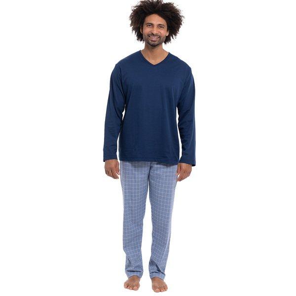 Image of Lounge - Nightwear - Schlafanzug Langarm Unisex Blau S