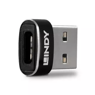 LINDY  Lindy 41884 changeur de genre de câble USB Type-A USB Type-C Noir 